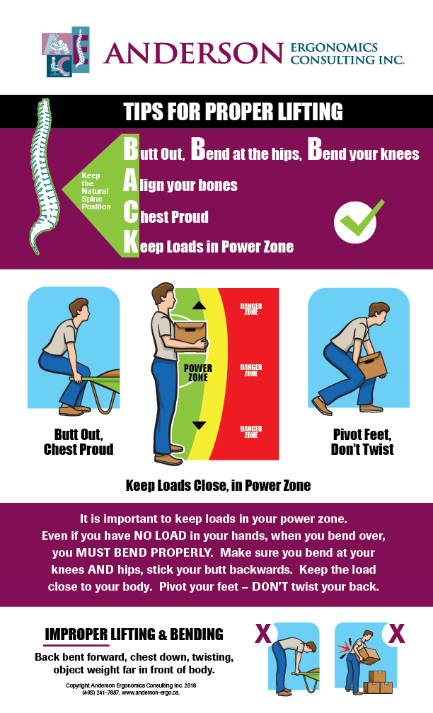 Anderson Ergonomics Consulting Inc Proper Lifting Poster 7142